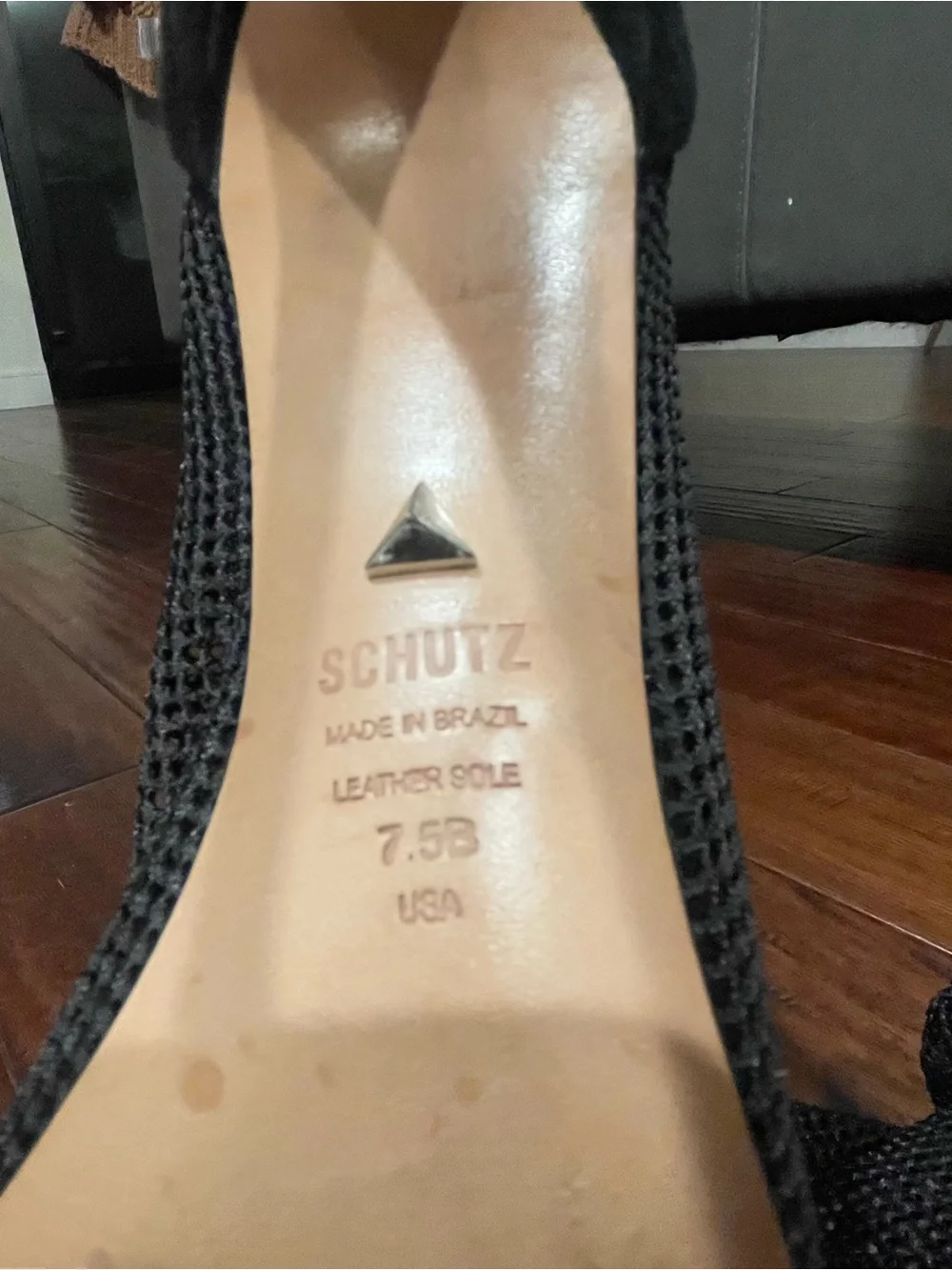 SCHUTZ Black Mesh Knot Pointed Toe Booties